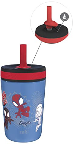 Zak Designs Marvel Spider-Man Kelso Toddler Cups For Travel or At Home, 12oz Vacuum Insulated Stainless Steel Sippy Cup With Leak-Proof Design is Perfect For Kids (Spidey and His Amazing Friends)