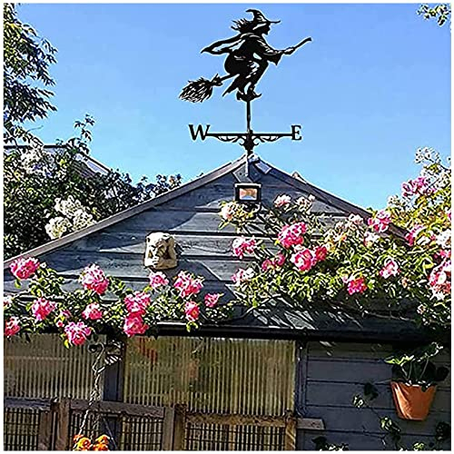 VVLXRIC Hexen Deko Halloween, Wetterhahn FüRs Dach, Böse Hexe Deko Fuer Gartenhaus, Wetterhahn Fuer Dach, für Terrasse und Garten Terrasse Dekoration