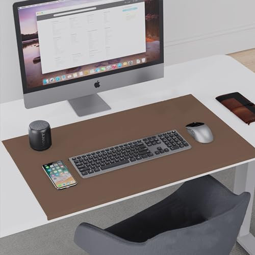 Benutzerdefinierte Größe Leder-Mauspads, Wasserdichte Schreibtischunterlage, Laptop Tischunterlages, Tastaturpads mit Kantenschutz, Tischschoner für Büro-oder Heimbereich(90 * 40cm)