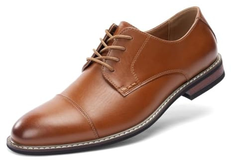 Cusolemore Men Classic Dress Oxfords Wingtip Prince Modern Formal Lace Up Shoes Brown 7