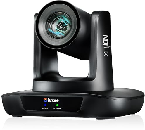 iuZee NDI AI PTZ Kamera 30X Optischer Zoom mit USB/HDMI/3G-SDI/RJ45 IP Live-Streaming Kamera KI-Auto-Tracking Camera PoE 1080P 60FPS für Kirche Gottesdienst Bildung Sport Events vMix OBS YouTube