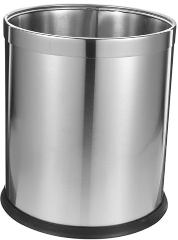 PRETYZOOM Secchio Spazzatura in Acciaio Inossidabile Grande Capacità Design Semplice Per Bagno e Cucina Robusto e Durevole Per Raccolta Dei Rifiuti