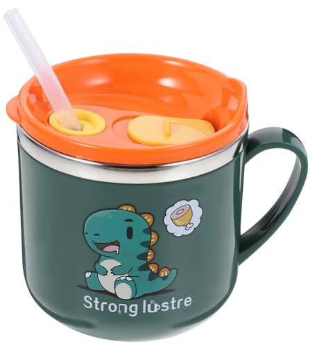 Garneck Gourde Garçon et Filles Inox Paille 250ml en Acier Inoxydable et Pp avec Couvercle, Sécurité pour Garçon et Filles, pour Sports en Plein Air et Conduite Longue Distance