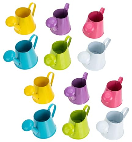 MOBUTOFU 12 Stück Mini Gießkanne Gießeimer Spielzeug Blumengießkanne Gießtöpfe Für Zimmerpflanzen Pflanzenbewässerungseimer Wassertopf Für Pflanzen Gießkanne Metall Kleine