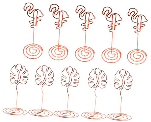 STOBOK Platzhalter Memohalter Tischnummernhalter Aus Hochwertigem Mit Flamingo Und Monstera-design Für Büroklammern Und Schreibtischschmuck