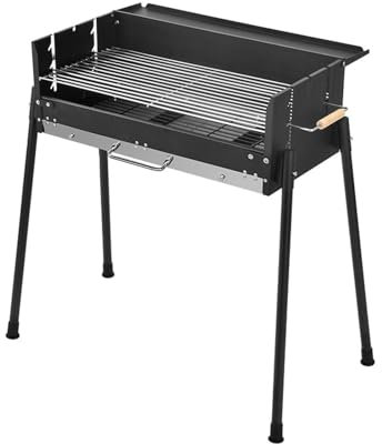 Barbecue Pliable au Charbon de Bois, Grand Barbecue au Charbon de Bois, très Grande Surface de Cuisson avec Grille de Cuisson réglable en Hauteur pour la Cuisine en extérieur, Le Camping, Les Pique-