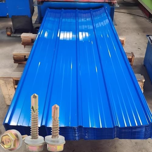 WJYWX Roof Panels, Corrugated Metal Roofing Sheets, Metal Roof SheetsCorrugated Roofing Sheets, For Greenhouses, Sheds, Huts, Kennels Or Garages(120x90cm,5pcs)
