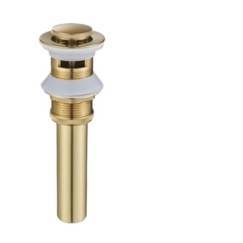 LUKYWANG WaschbeckenstöPsel Pop-Up-Ablaufknopf Waschbeckenstöpsel Abtropffläche Siphon Abfallstopper Waschbecken Wasserhahn Zubehör Waschbeckenrohr Pop-Up-Beckenstopfen(Brushed Gold B)