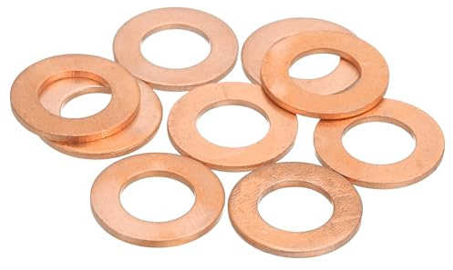 sourcing map Kit di 9 rondelle piatte M12 in rame, anello di tenuta in rame, diametro interno 12 mm, diametro esterno 22 mm, spessore 1,5 mm, per bulloni, viti, riparazione macchinari