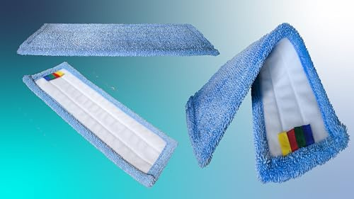 4 FRANGES MICROFIBRE EPAISSE AUTO-AGRIPPANTE 40 CM QUALITE PROFESSIONNELLE STEVER PRO - GRANDE ABSORPTION POUR BALAI SERPILLERE AVEC SUPPORT AUTO-AGRIPPANT