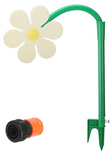360 Degree Rotating Crazy Dancing Daisy Garden Water Sprinkler for Yard Lawn (white)