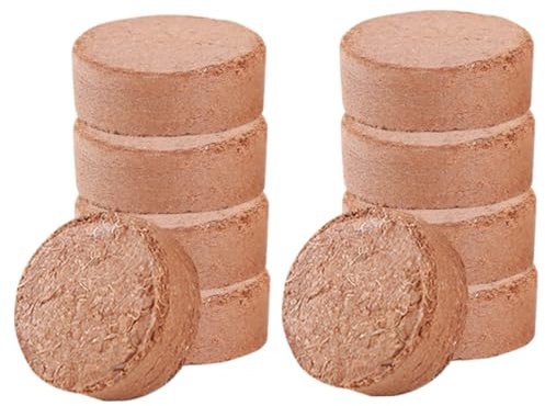 BESPORTBLE Lot de 60 Blocs de Terreau Compressé pour Semis Intérieur et Extérieur, Sol Nutritif Expansif en Tourbe Végétale Petit Format, Substrat Jardin Polyvalent pour Plantation