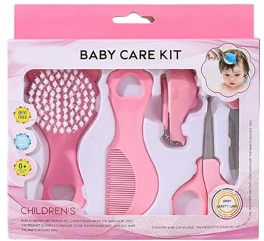 Juego de 5 piezas para el cuidado de la salud del bebé, incluye cepillo para el pelo, peine y recortador de uñas, kits de aseo para recién nacidos, cepillo suave para bebés y niños