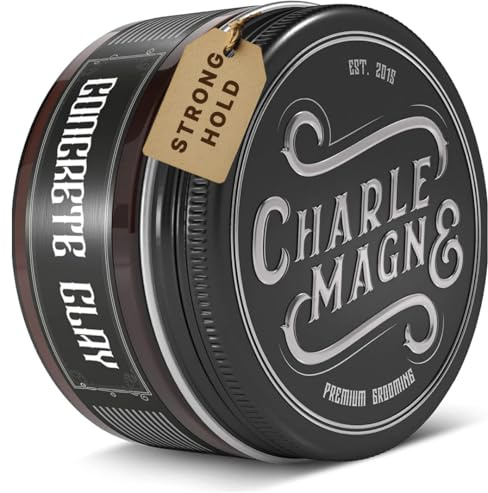 Charlemagne Clay Pomade män – 100 ml, starkt grepp – hårvax | Fettfri konsistens och hårvax matt med nästan matt finish – mer volym – hårgeléalternativ för män – tillverkad i Tyskland
