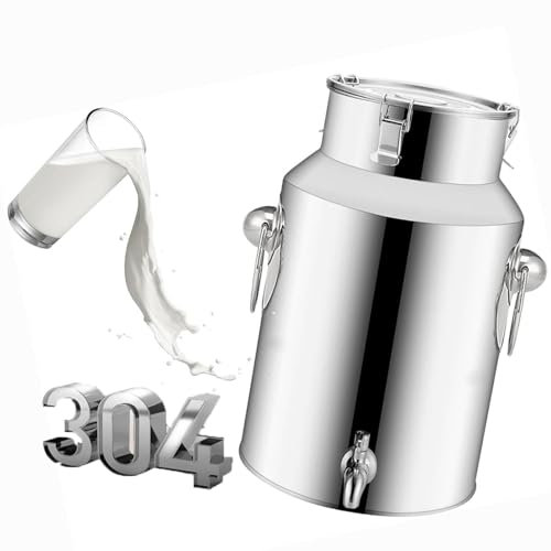 Réservoir Scellé en Acier Inoxydable 304,Bidon INOX avec Robinet Pots Bidon a Lait pour Pot Seau À Vin Tonneau Boîte À Thé Pot À Produits Laitiers Etc,A-5L