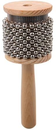 DECOMELODY Cabasa Portatile Piccola in Legno Naturale Strumento Percussione con Suono Potente per Studio Musicale Indoor Outdoor per Principianti e Feste