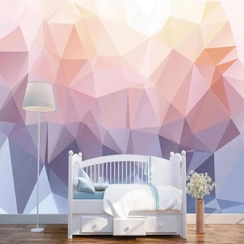 XLMING Structure En Relief Rose Violet Géométrique Créatif Art 3D Papier Peint Luxe Décoration Manger Adulte Intérieure Salon Canapé Chambre Fond TV Mur-150cm×105cm