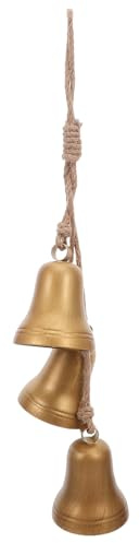 Toyvian Campana de Vaca Vintage de Metal Rústico con Cuerda de Yute para Decoración Colgante Jardín Patio o Entrada Campana con Sonido y Duradera