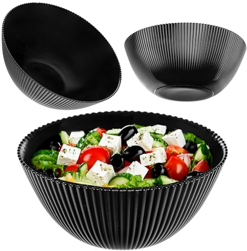 KADAX Ensaladera de 20 cm, 1 unidad, color negro, de vidrio opal, ideal como cuencos de cereales, cuencos de sopa, ensaladeras, cuencos de postre o cuencos para servir (negro)