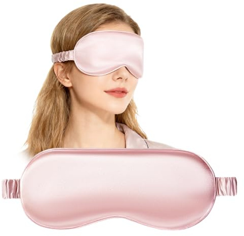 Donvuka 100% Reine Seide Schlafmaske, 19 Momme 6A Hochwertige Schlafmasken für Frauen & Herren, Lichtblockierende Schlafenmaske für Komfortables Schlafen