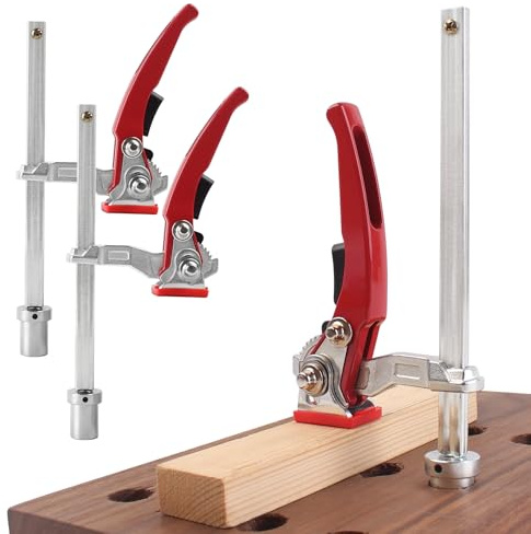 2 Stück Niederhalter Hebelzwinge, 19mm Aluminiumlegierung Tischklemme schnellspanner für MFT-Tisch & Werkbank Schnellspannzwinge Bench Dog Clamp