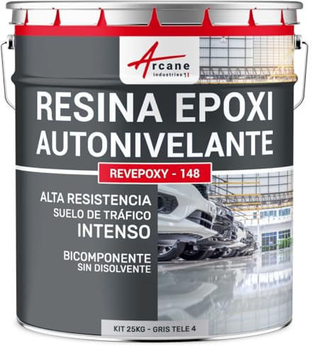 Résine Époxy Sol Autolissante Carrelage et Béton 25 kg Telegris 4 | Autolissante pour Sols Carrelage et Béton à Passage Intensif, Haute Résistance Chimique et Mécanique - Arcane Industries