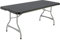LIFETIME Mesa plegable rectangular ultrarresistente negra, Mesa exterior e interior para jardín, terraza, eventos y catering, Medidas 182x76cm, altura 73,5cm, Mesas plegables grandes (92119)
