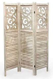 Paravento Separe' in Legno Naturale Divisorio Cm 120 X 170