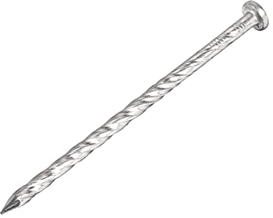 sourcing map Spirale Pont Clou Acier Inox Clou Spirale Tige 77mmx3mm(LxD) 30Pcs