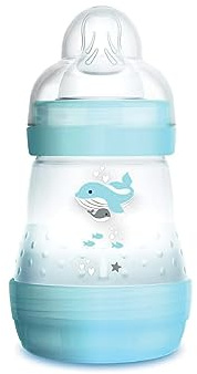 MAM Easy Start Anti-Colic Babyflasche mit SkinSoftTM Silikon-Trinksauger, 0+ Monate, 160 ml, Hellblau