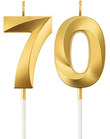 BBTO 70. Geburtstag Kerzen Kuchen Ziffer Kerzen Alles Gute zum Geburtstag Kuchen Topper Dekoration für Geburtstag Party Hochzeit Jahrestag Feier Lieferungen