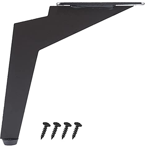 LOVEM Möbelfüße 15cm, Schwere Möbelbeine Edelstahl Schrankfüße Sofa Füße TV Schrank Füße Couchtischbeine Bettfüße Tischfüße Galvanikfläche | Kunststoff-Pad,4× Möbelfüsse schwarz