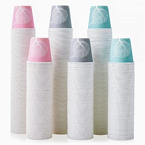 LITOPAK 600 Pack 3 oz Disposable Bathroom Cups, Colorful Small Disposable Paper Cups for Parties, Picnics, Barbecues, Travel and Events