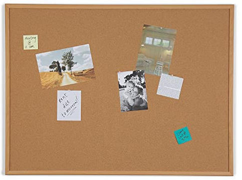 Staples Standard Durable Cork Bulletin Board, Oak Finish Frame, 4-ft x 3-ft