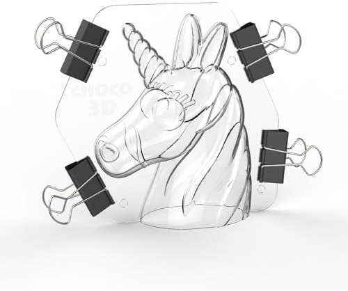 CÉCOA • Moule à Chocolat Licorne • Moule à Chocolats de Pâques • Coque Chocolat Maison • Pince Incluse pour un Démoulage Facile • Idéal pour Pâtisserie Festive et Cadeaux
