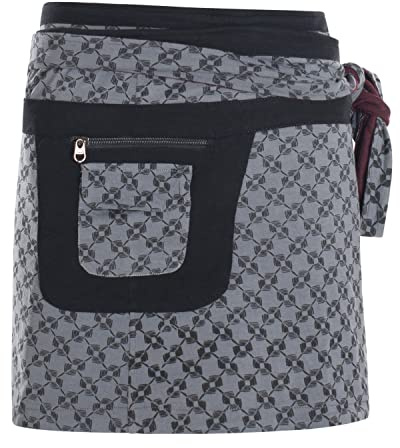 Vishes - Alternative Bekleidung - Damen Wenderock Wickelrock Rock zum Wenden und Binden Seitentasche