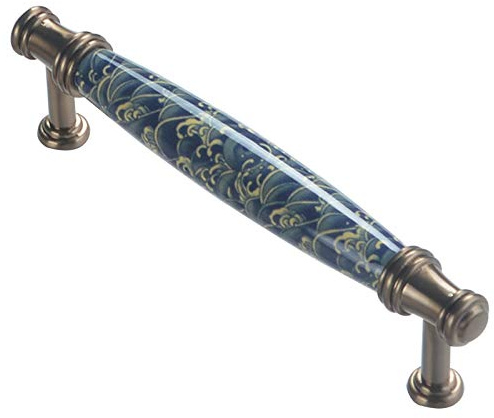 JYCTD Schrankgriffe, blaue Keramik, Türgriffe, T-Stange, Vintage, Shabby Chic, Schrank, Schubladengriffe von Decor, Schrankgriffe, Schrankgriffe, Schubladengriffe (Lochabstand: 128 mm)