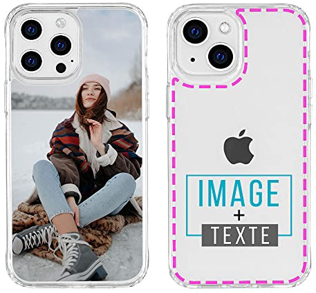 YOOCUSTOM Coque Personnalisable pour Apple iPhone 17 16 15 14 13 12 11 Pro | Compatible aussi avec Max Mini X XS XR SE 7 8 Plus. Personnalisée Cover Etui Antichoc Transparente Housse Photo (P1)