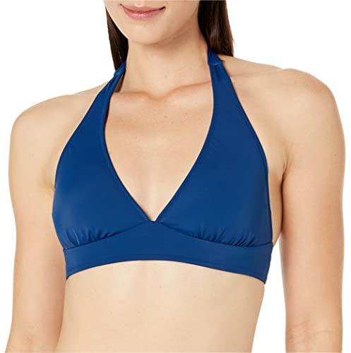 Amazon Essentials Women's Light-Support Tie Halter Bikini Swimsuit Top (Available in Plus Size)