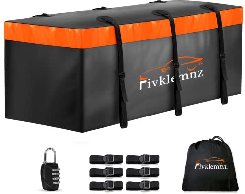 Hitch Mount Cargo Carrier Bag, 20 Kubikfuß 100% wasserdichte Autoablage Gepäcktasche (149,9 cm, 61 cm, 61 cm) mit 6 verstärkten Gurten + 1 Zahlenschloss, passend für alle Fahrzeuge mit