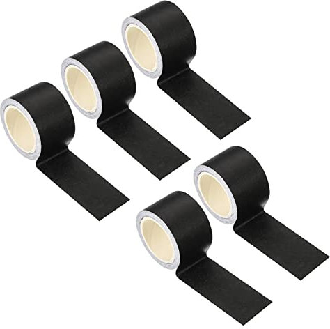 Lot de 5 rouleaux de ruban adhésif de masquage de couleur unie - 30 mm - 3 m - Noir