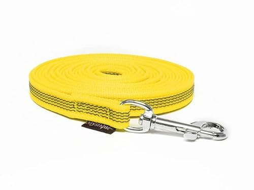 Mystique® Gummierte Schleppleine 12mm ohne Handschlaufe Standard Karabiner gelb 20m
