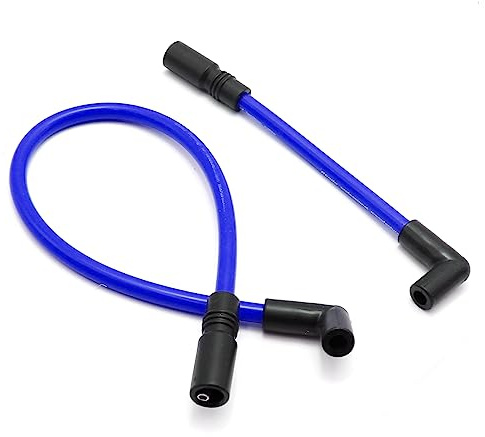 2 cavi di accensione DYNA-409RD 10,4 mm 10 mm di ricambio per Harley Davidson Big Twin 99-19 FXD Dyna Softail (blu)