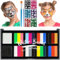 LOPHE Kinderschminke, 10 Farben Gesichtsfarbe Kinderschminke Set Mädchen, Waschbar Face Paint Bodypaint Schminke Kinder, Make Up Theaterschminke für Halloween Fasching Karneval（101C）