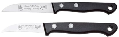RÖR Classic Royal Küchenmesser - Set 2-teilig Schälmesser und Gemüsemesser - rostfrei mit genieteten Kunststoffgriffen - Made in Germany/Solingen
