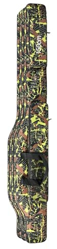 KIVRIMLARV Borsa Per Canna Da Pesca, Organizer Per Canne Da Pesca E Mulinelli, Per Lenze, Scatole Per Attrezzatura Da Pesca, Verde Mimetico, 1,5 M