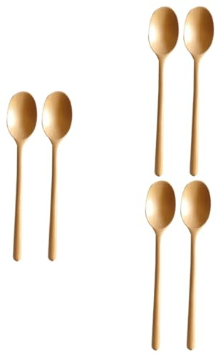 Cabilock 6 Piezas cuchara sopera cuchara japonesa mango de cuchara de soperas Cucharón para catering juego de cubiertos Cuchara de madera cucharón de madera