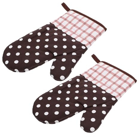 Garneck 2pcs Insulated Scald Gloves Oven Mitts Thermal Gloves for Cooking Baking