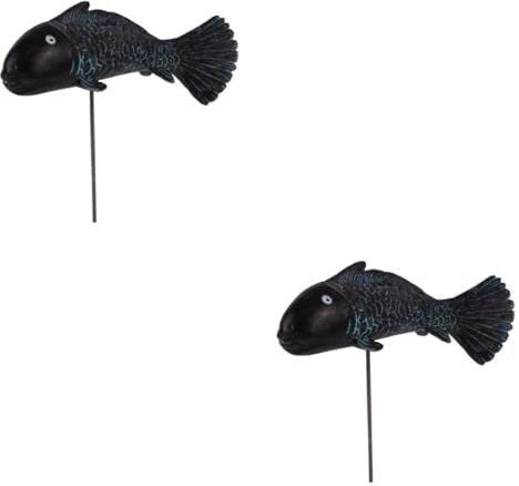 Parliky 2stücke Dekorative Fischstatue Resin Für Garten Und Teich Lebensechte Gartenornamente Für Außenbereich Vielseitige Garten-deko Für