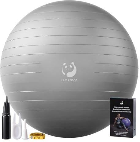Slim Panda Gymnastikball, 55-85CM Explosionsgeschützt Pezziball Sitzball mit Pumpe, Trainingsball Fitnessball für Senioren Therapie,Schwangerschaft, Fitness, Balance Training